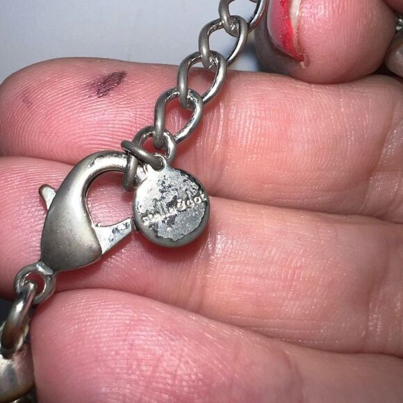 Stella & Dot Metal Bead Necklace with Removable Clip Chain Fringe Pendant - Picture 7 of 9